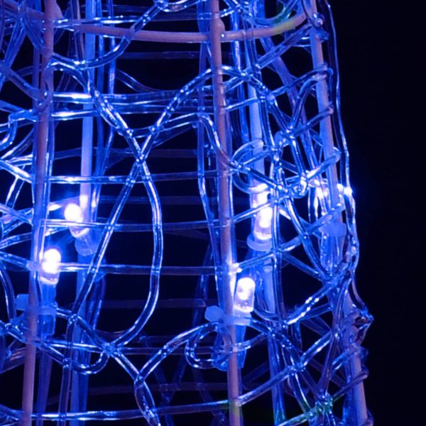 Piramide Decorativa Cono Di Luce Led Acrilico Blu 90 cm - Image 5