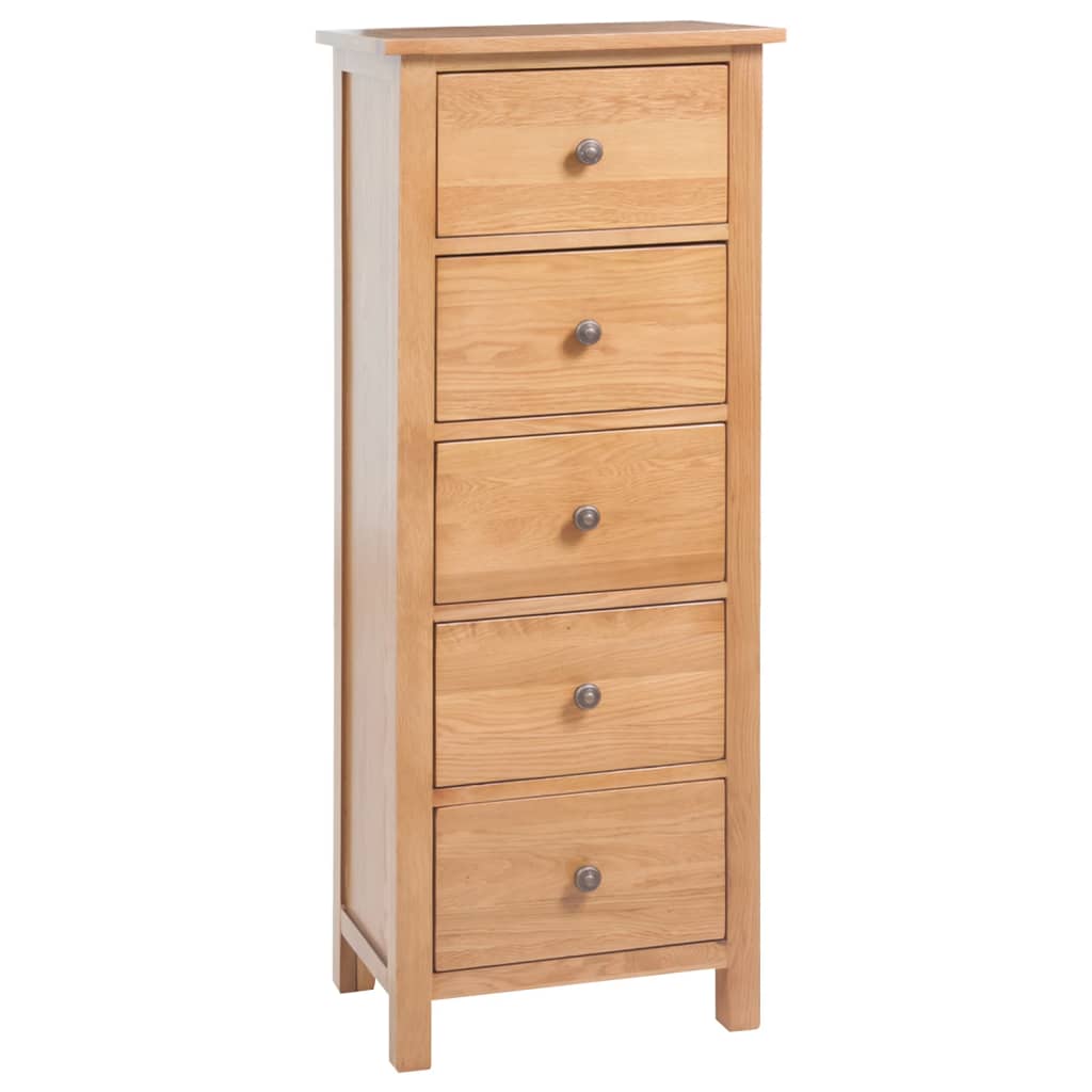 Cassettiera Alta 45x32x110 Cm In Legno Massello Di Rovere