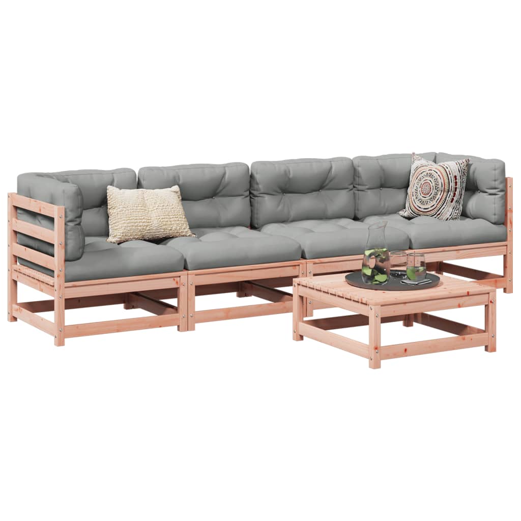 Set Divani Da Giardino 5 Pz In Legno Massello Abete Douglas