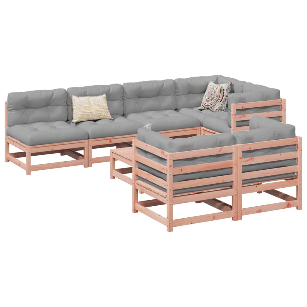 Set Divani Da Giardino 8 Pz Con Cuscini Massello Abete Douglas