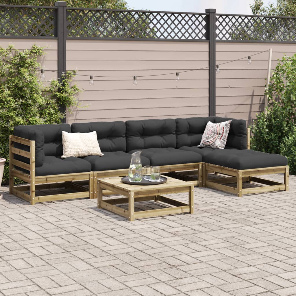 Set Divani Da Giardino 6 Pz In Legno Impregnato Di Pino - Image 3