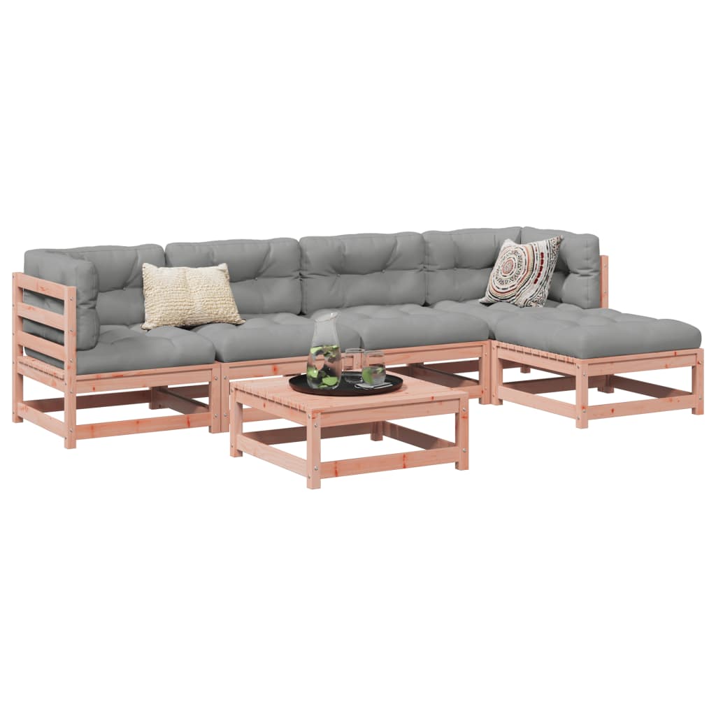 Set Divani Giardino 6 Pz Cuscini Legno Massello Abete Douglas