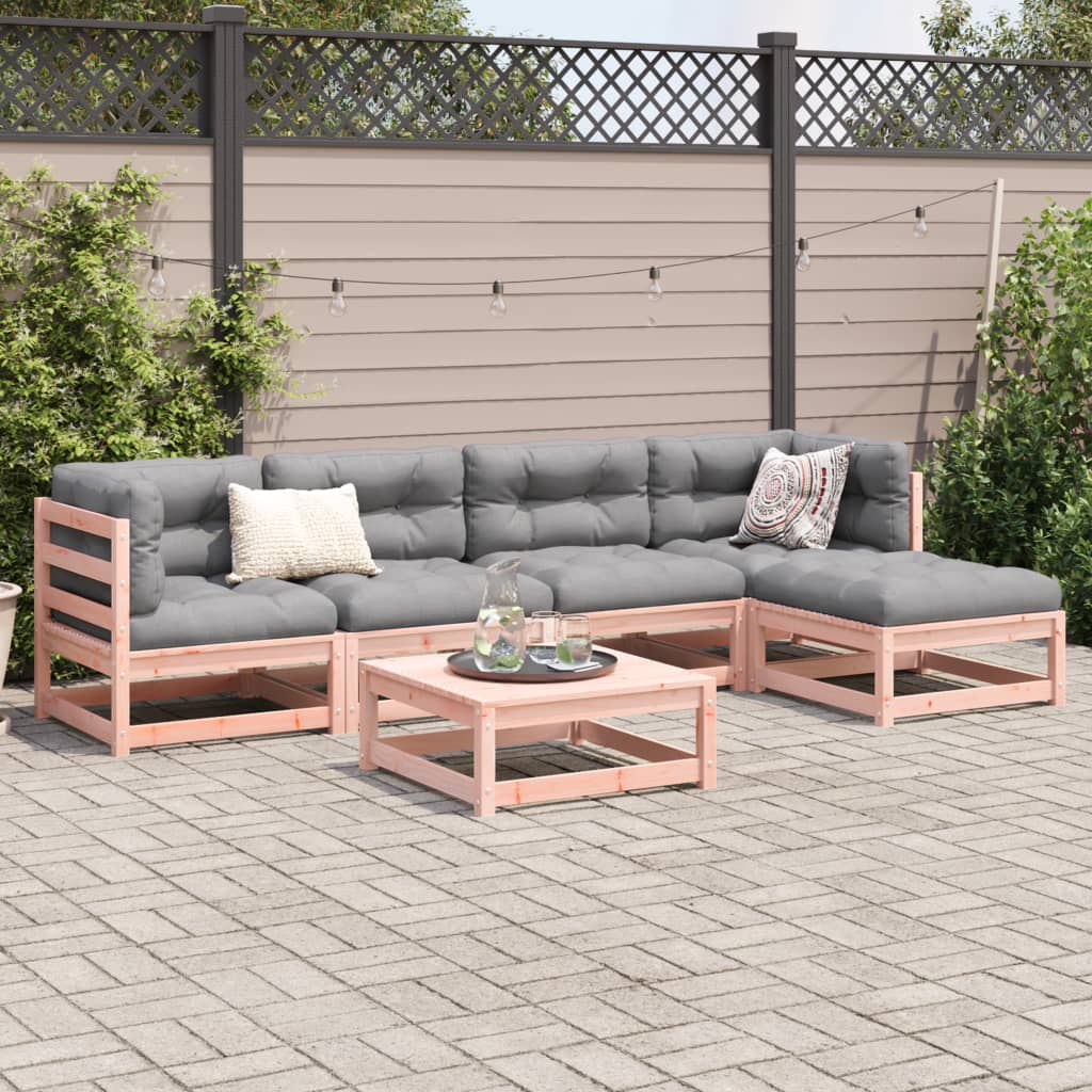 Set Divani Giardino 6 Pz Cuscini Legno Massello Abete Douglas - Image 3