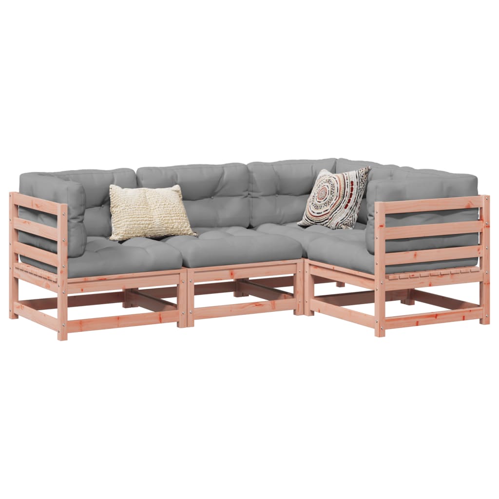 Set Divani Da Giardino 4 Pz In Legno Massello Abete Douglas