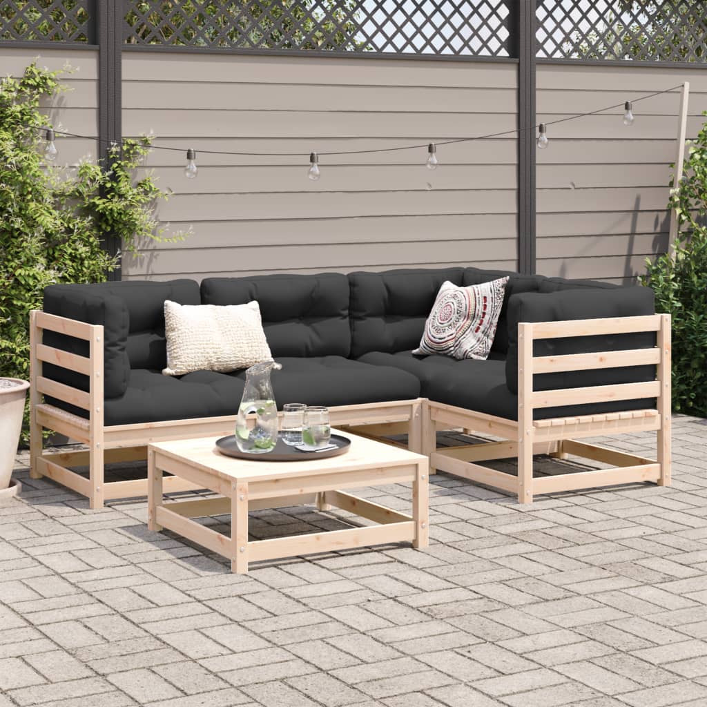 Set Divani Da Giardino 5 Pz In Legno Massello Di Pino - Image 3