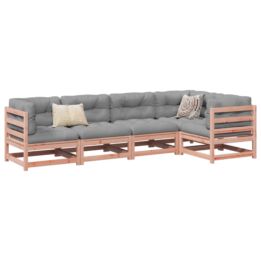 Set Divani Giardino 5 Pz Cuscini Legno Massello Abete Douglas