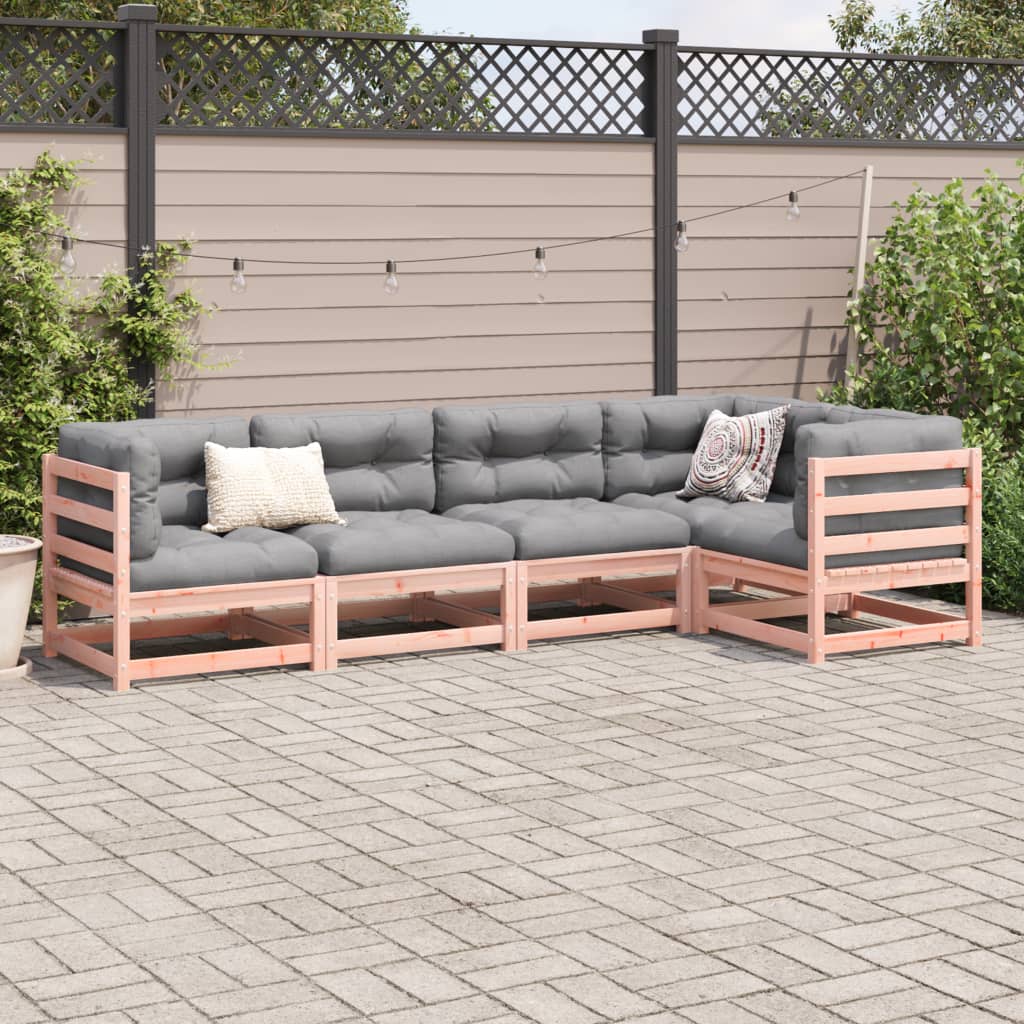 Set Divani Giardino 5 Pz Cuscini Legno Massello Abete Douglas - Image 3