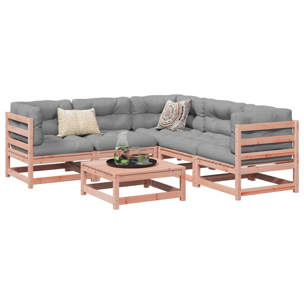 Set Divani Giardino 6 Pz Cuscini Legno Massello Abete Douglas