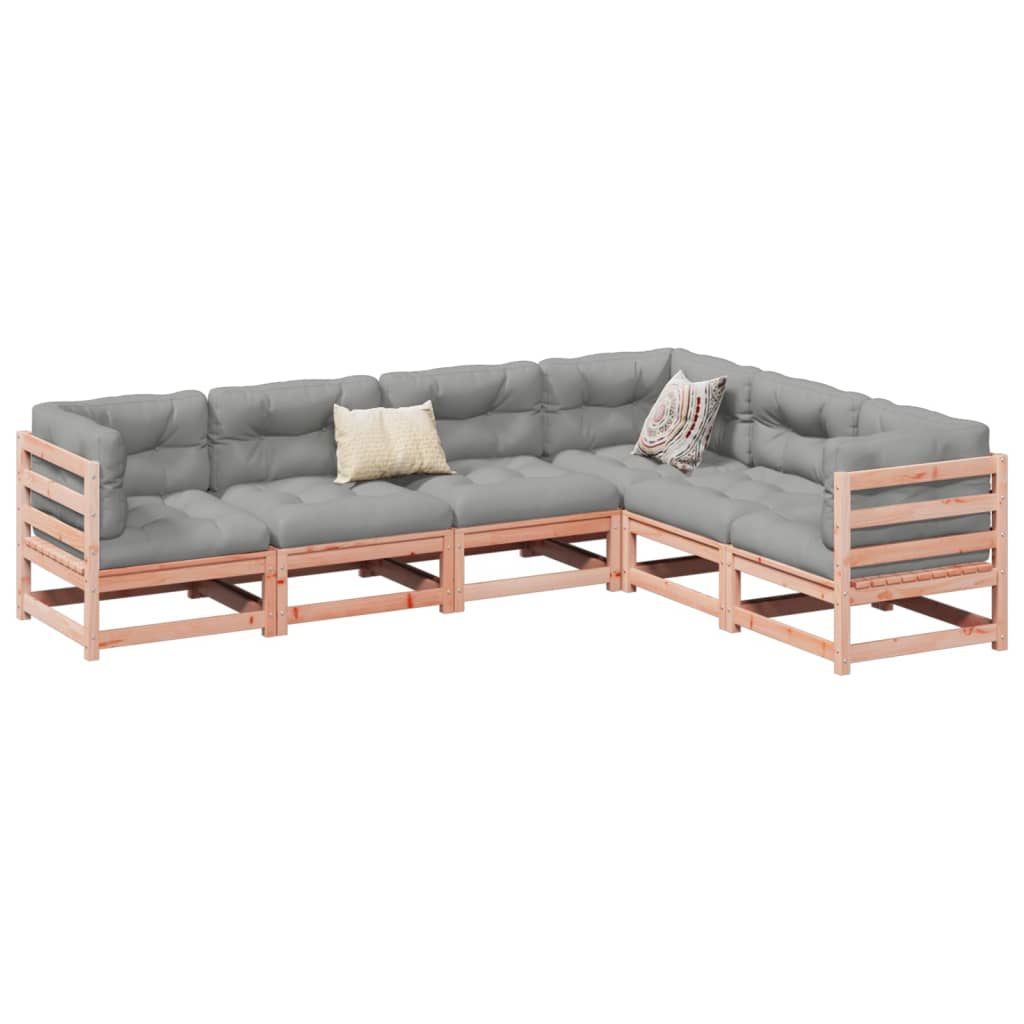 Set Divani Giardino 6 Pz Cuscini Legno Massello Abete Douglas