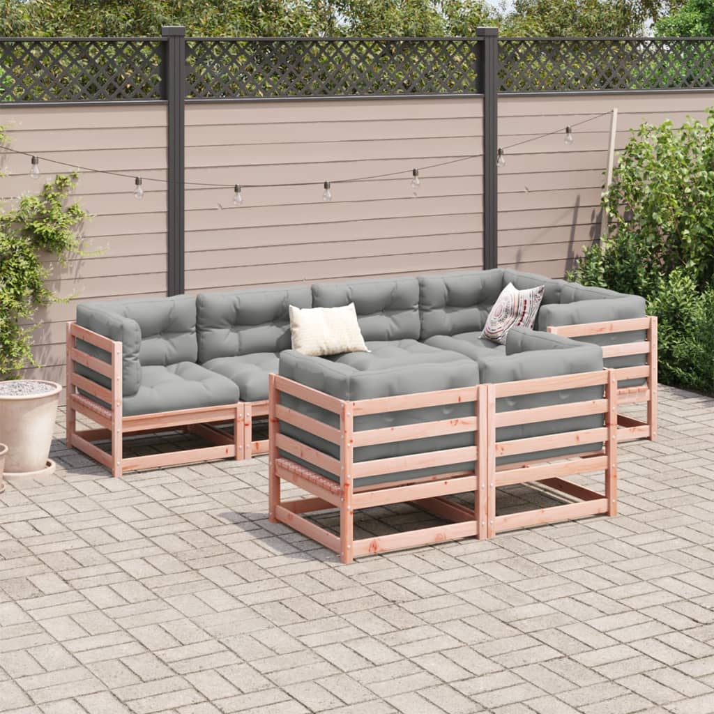 Set Divani Giardino 7 Pz Cuscini Legno Massello Abete Douglas - Image 3