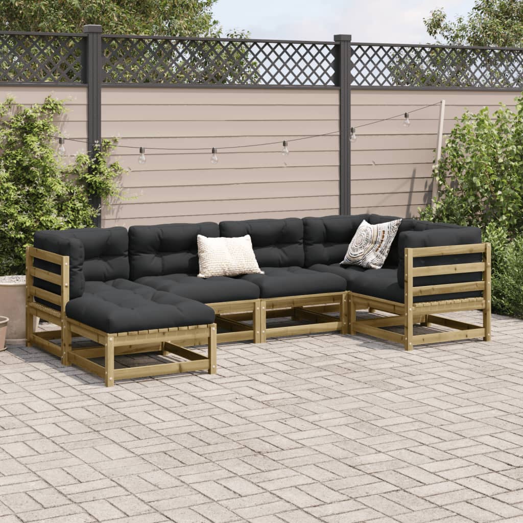 Set Divani Da Giardino 6 Pz In Legno Impregnato Di Pino - Image 3