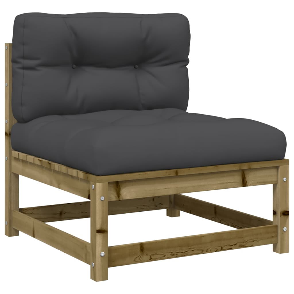Set Divani Da Giardino 7pz Con Cuscini Legno Impregnato Di Pino - Image 5