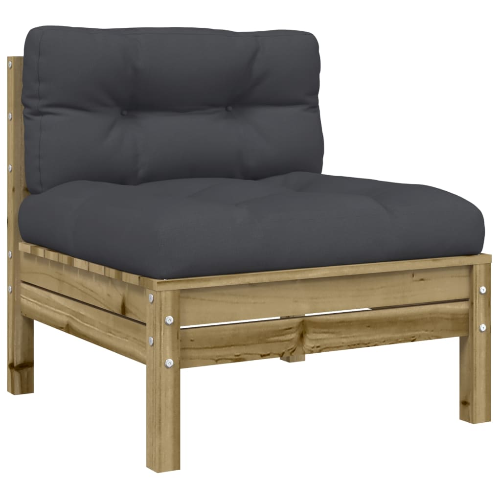 Set Divani Da Giardino 8pz Con Cuscini Legno Impregnato Di Pino - Image 5