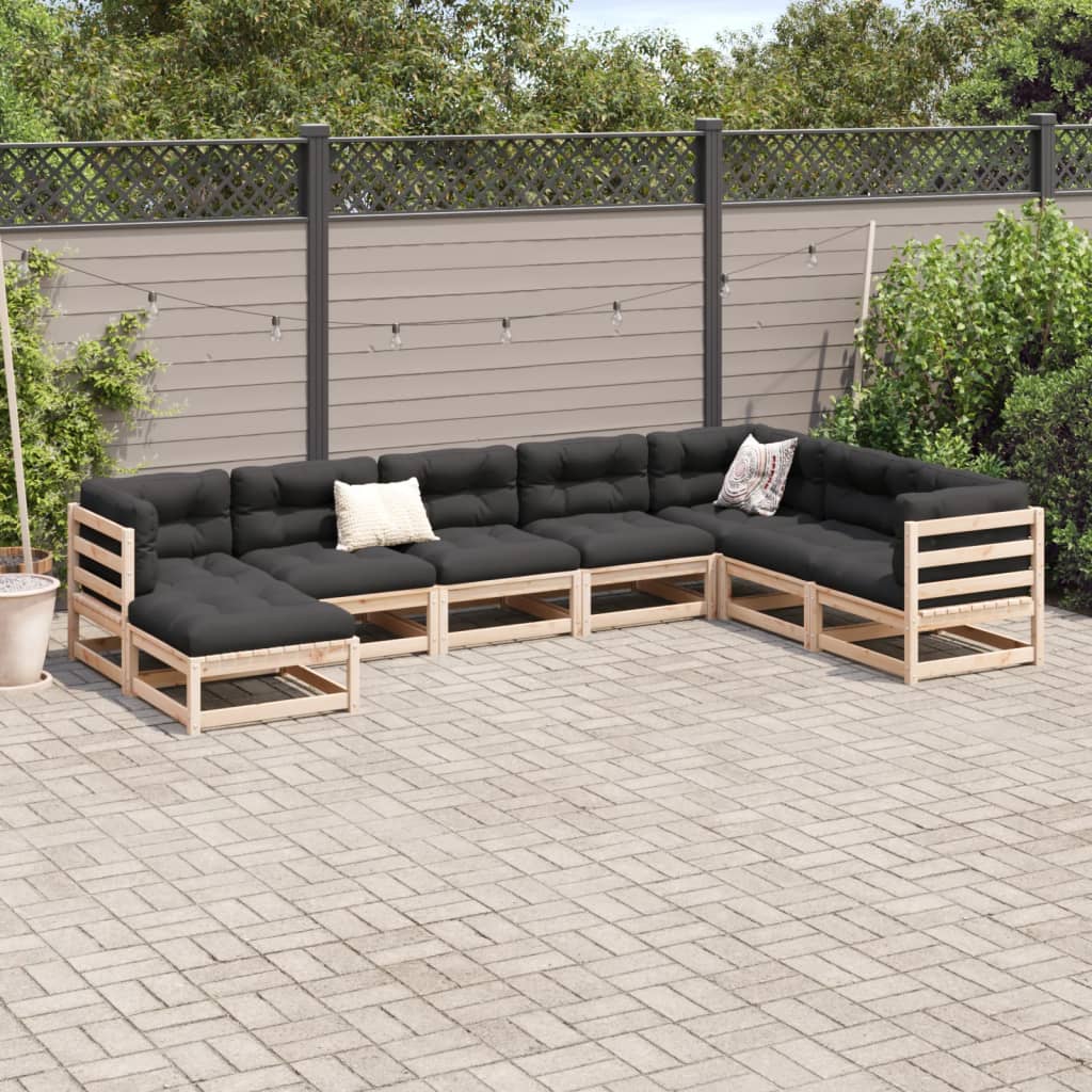 Set Divani Da Giardino 8 Pz In Legno Massello Di Pino - Image 3