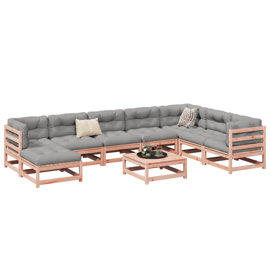 Set Divani Da Giardino 9 Pz In Legno Massello Abete Douglas