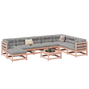 Set Divani Giardino 9 Pz Cuscini Legno Massello Abete Douglas