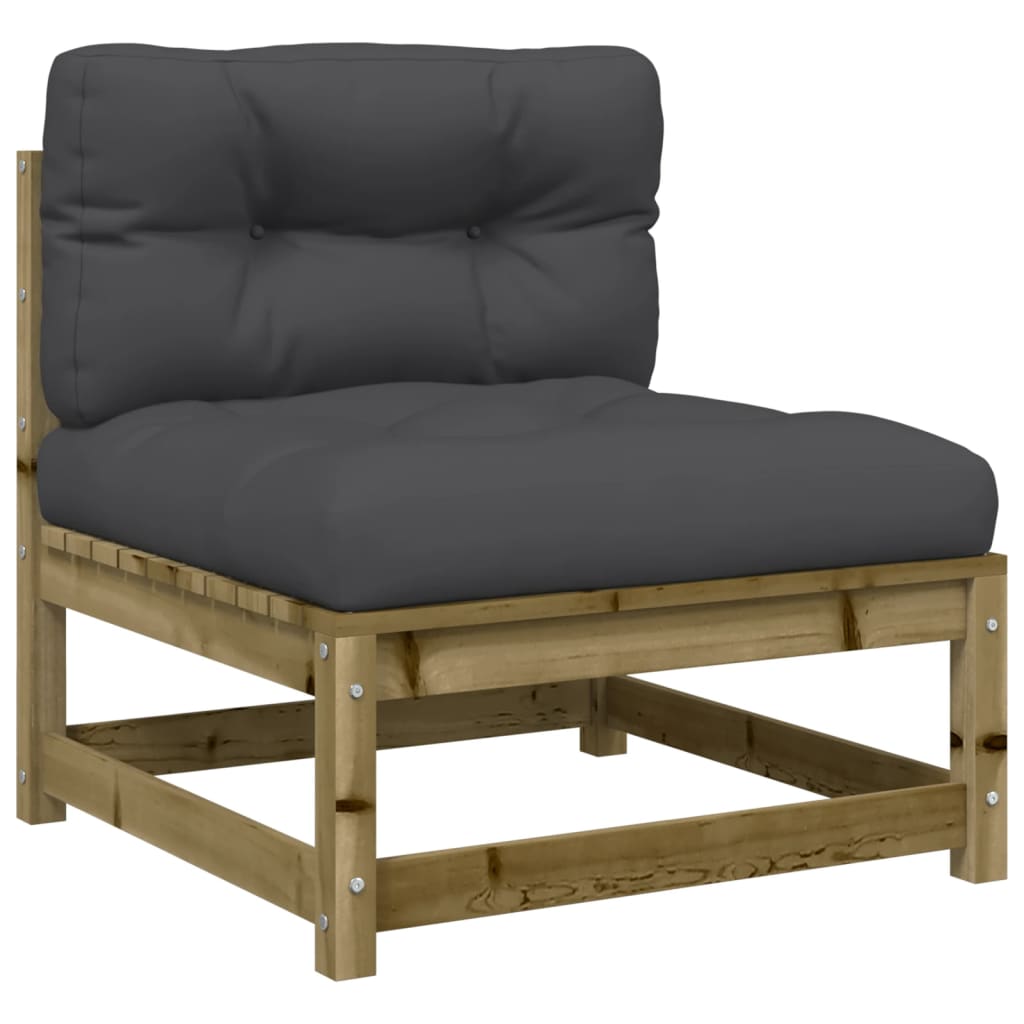 Set Divani Da Giardino 9pz Con Cuscini Legno Impregnato Di Pino - Image 6