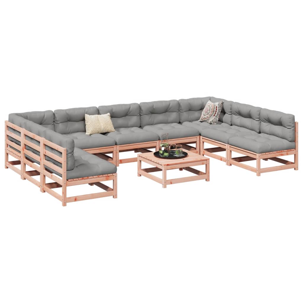 Set Divani Da Giardino 10 Pz In Legno Massello Abete Douglas