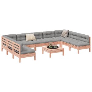 Set Divani Giardino 10 Pz Con Cuscini Massello Abete Douglas