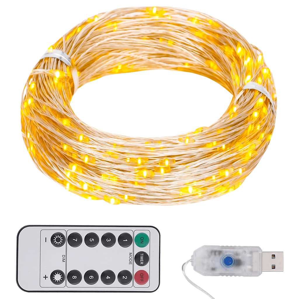 Stringa Led Con 150 Luci Led Bianco Caldo 15 M Pvc