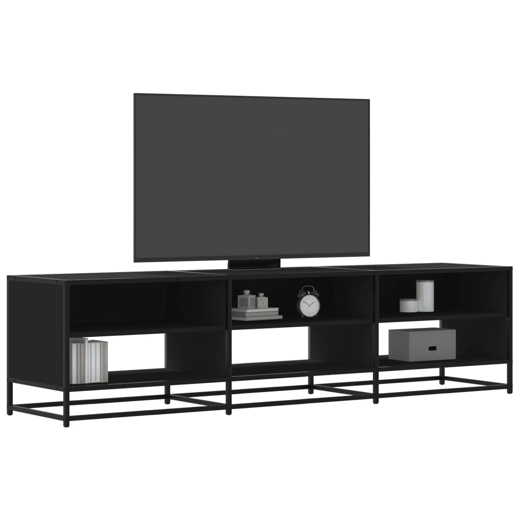 Mobile Porta Tv Nero 180x40x46 Cm In Legno Multistrato