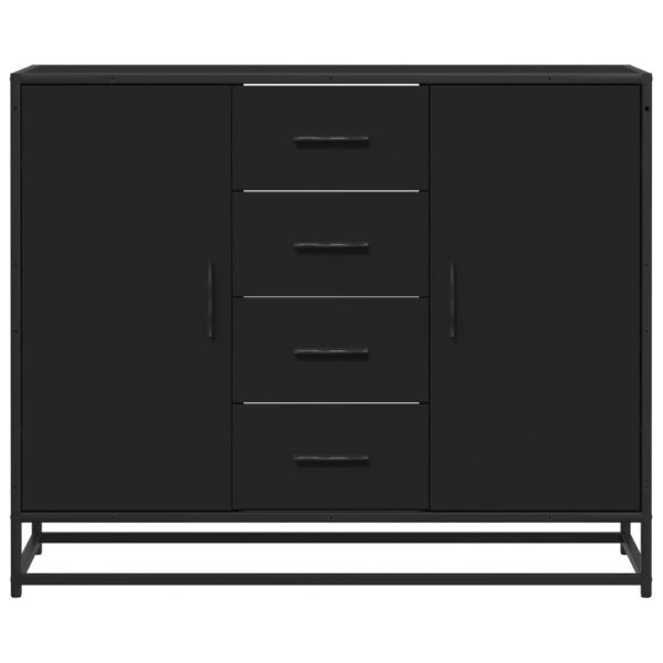 Credenza Nera 92x35x76 Cm In Legno Multistrato - Image 4