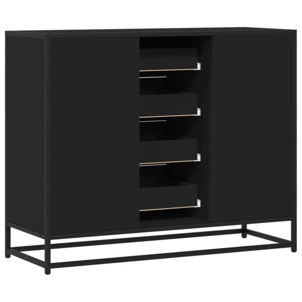 Credenza Nera 92x35x76 Cm In Legno Multistrato - Image 6
