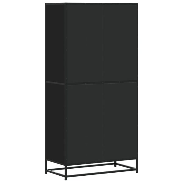 Credenza Nera 68x35x139 Cm In Truciolato - Image 6
