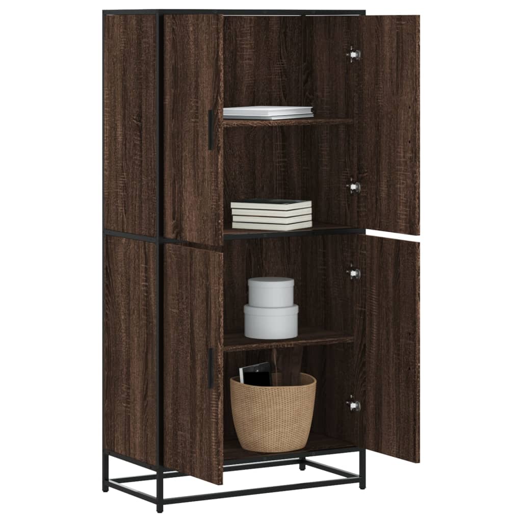 Credenza Rovere Marrone 68x35x139 Cm In Truciolato
