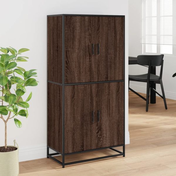 Credenza Rovere Marrone 68x35x139 Cm In Truciolato - Image 3