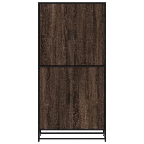 Credenza Rovere Marrone 68x35x139 Cm In Truciolato - Image 4