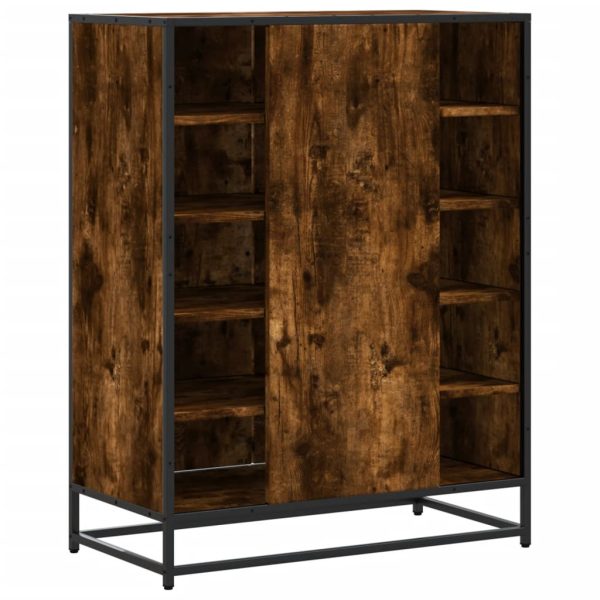 Scarpiera Rovere Fumo 75x38x97,5 Cm Legno Multistrato Metallo - Image 6
