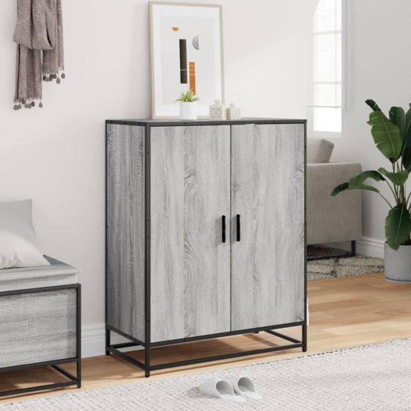 Scarpiera Grigio Sonoma 75x38x97,5 Cm Legno Multistrato Metallo - Image 3