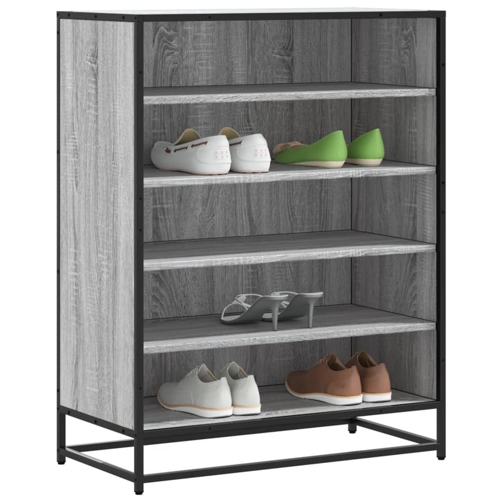 Scarpiera Grigio Sonoma 75x38x97,5 Cm Legno Multistrato Metallo