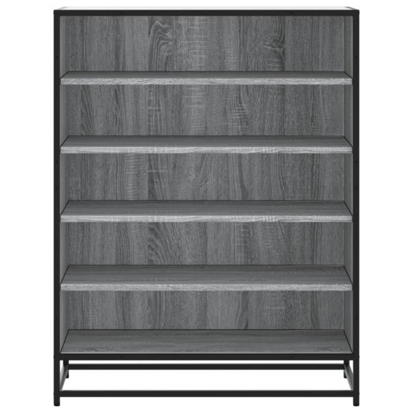Scarpiera Grigio Sonoma 75x38x97,5 Cm Legno Multistrato Metallo - Image 4