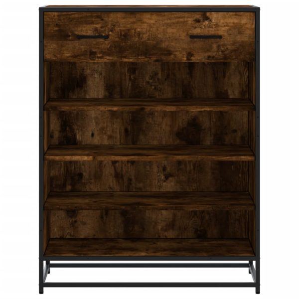 Scarpiera Rovere Fumo 75x38x97,5 Cm Legno Multistrato Metallo - Image 4