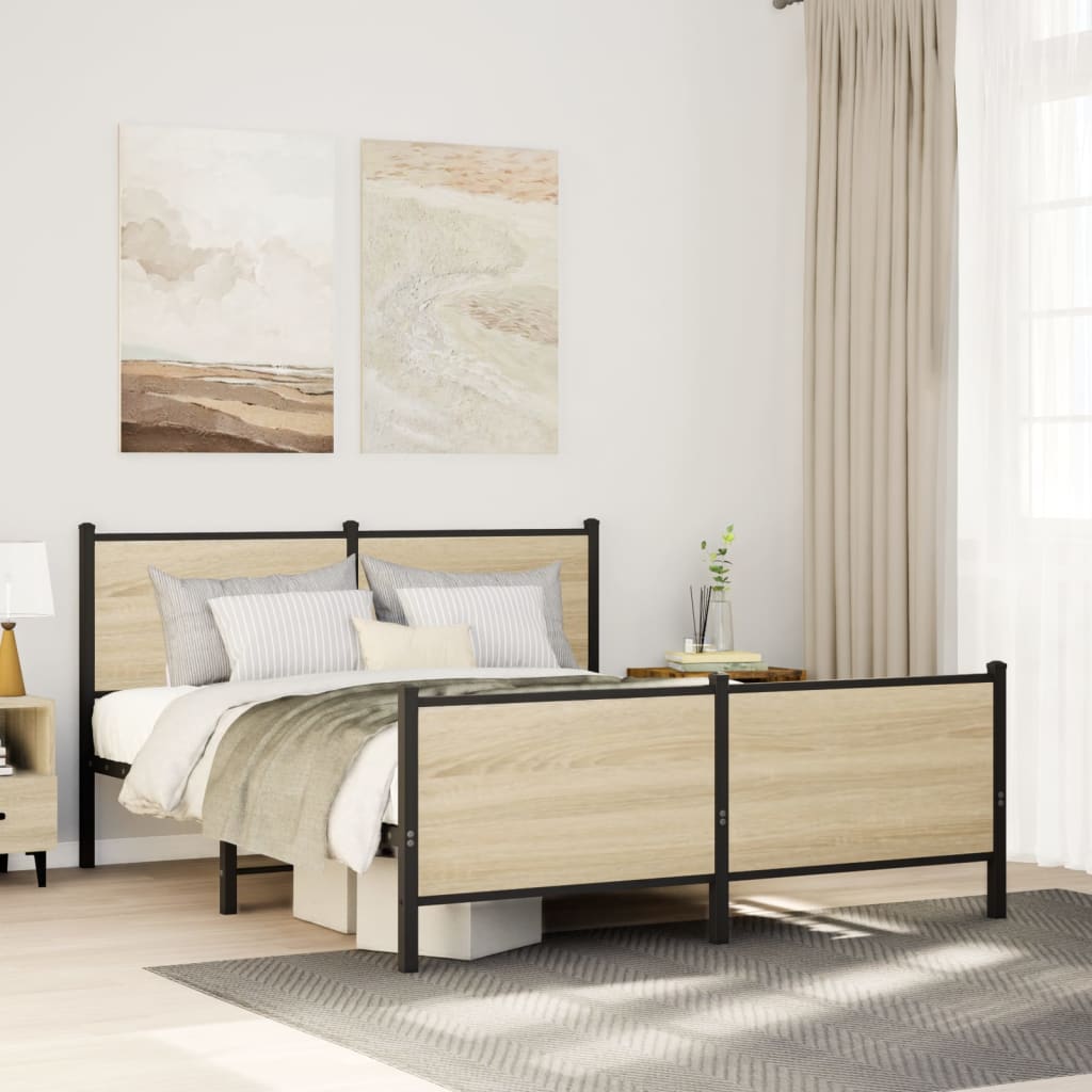 Giroletto Senza Materaso In Metallo Rovere Sonoma 160x200 cm