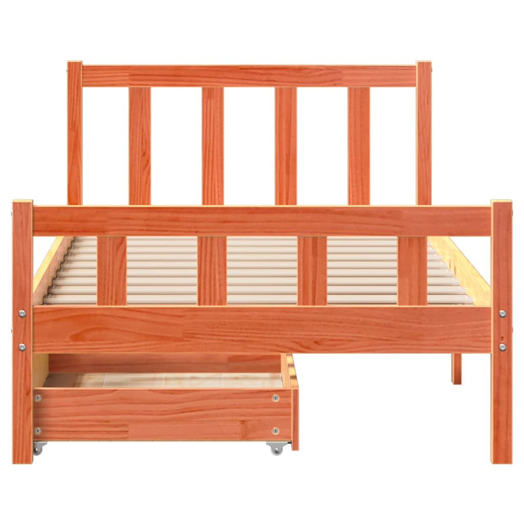 Letto Senza Materasso Marrone Cera 90x190 Cm In Legno Di Pino - Image 4