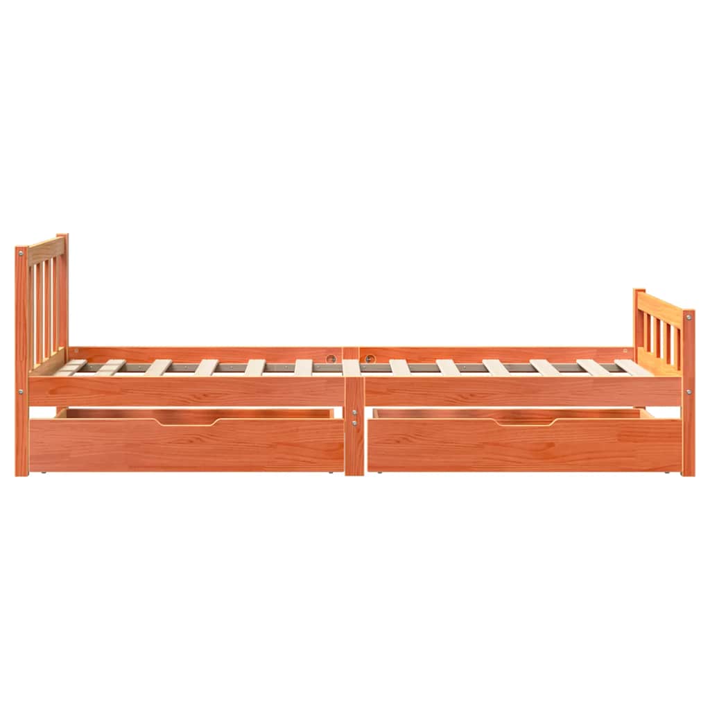 Letto Senza Materasso Marrone Cera 90x190 Cm In Legno Di Pino - Image 5