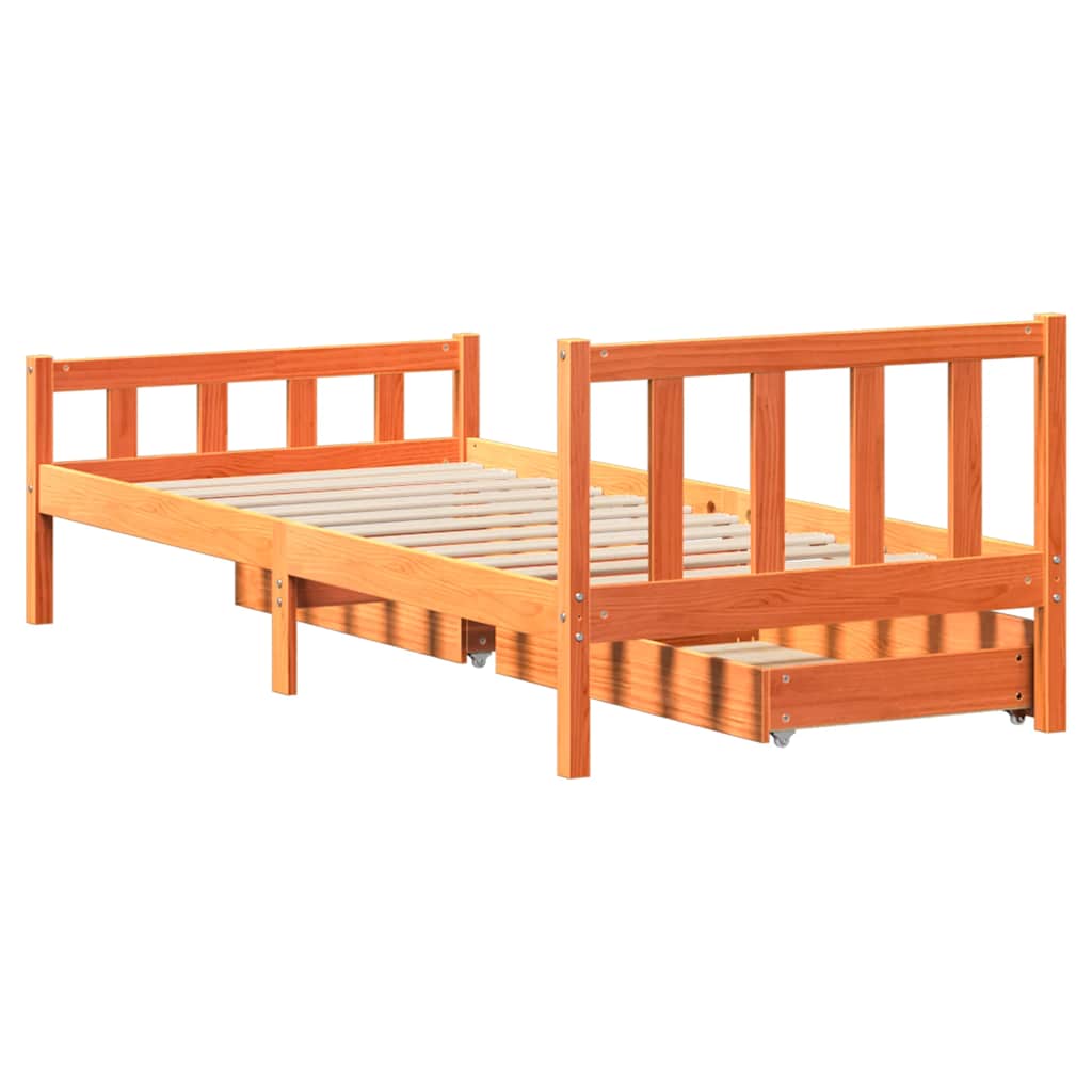 Letto Senza Materasso Marrone Cera 90x190 Cm In Legno Di Pino - Image 6