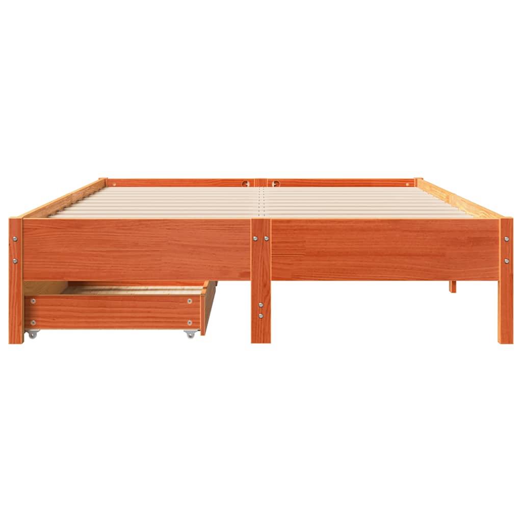 Letto Senza Materasso Marrone Cera 120x200 Cm In Legno Di Pino - Image 4