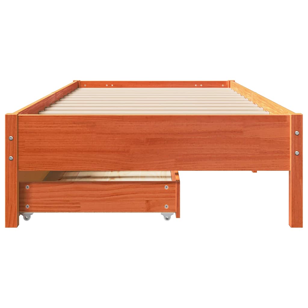 Letto Senza Materasso Marrone Cera 90x190 Cm In Legno Di Pino - Image 4