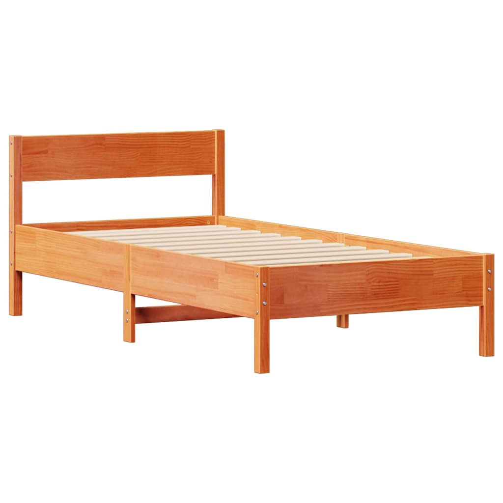 Letto Senza Materasso Marrone Cera 90x190 Cm In Legno Di Pino - Image 5