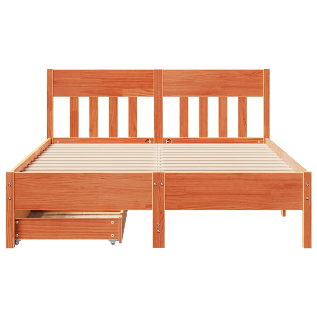 Letto Senza Materasso Marrone Cera 120x200 Cm In Legno Di Pino - Image 4