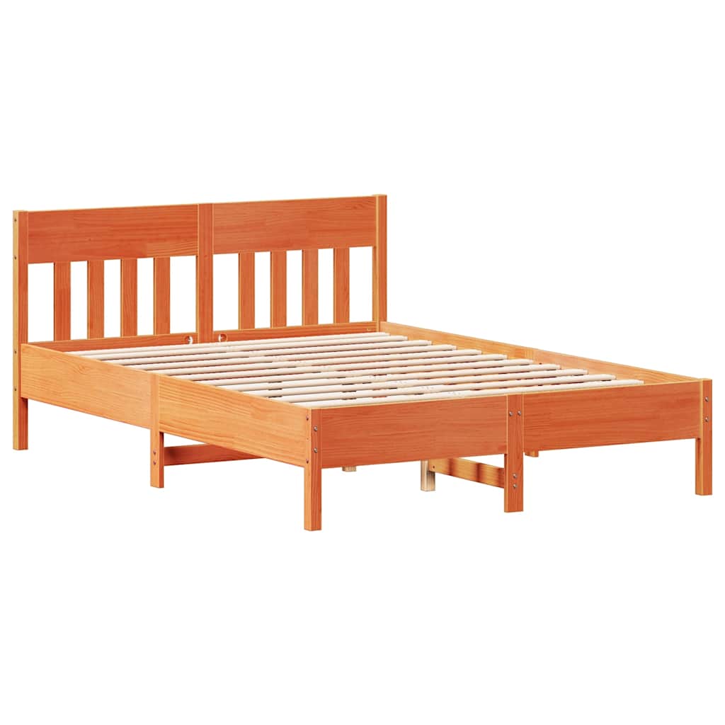 Letto Senza Materasso Marrone Cera 120x190 Cm In Legno Di Pino - Image 5