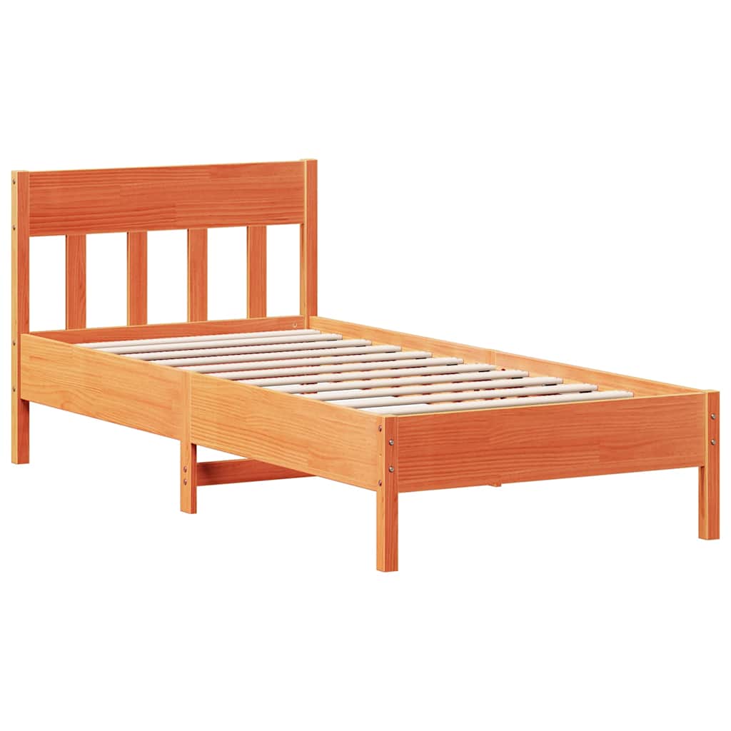 Letto Senza Materasso Marrone Cera 90x190 Cm In Legno Di Pino - Image 5