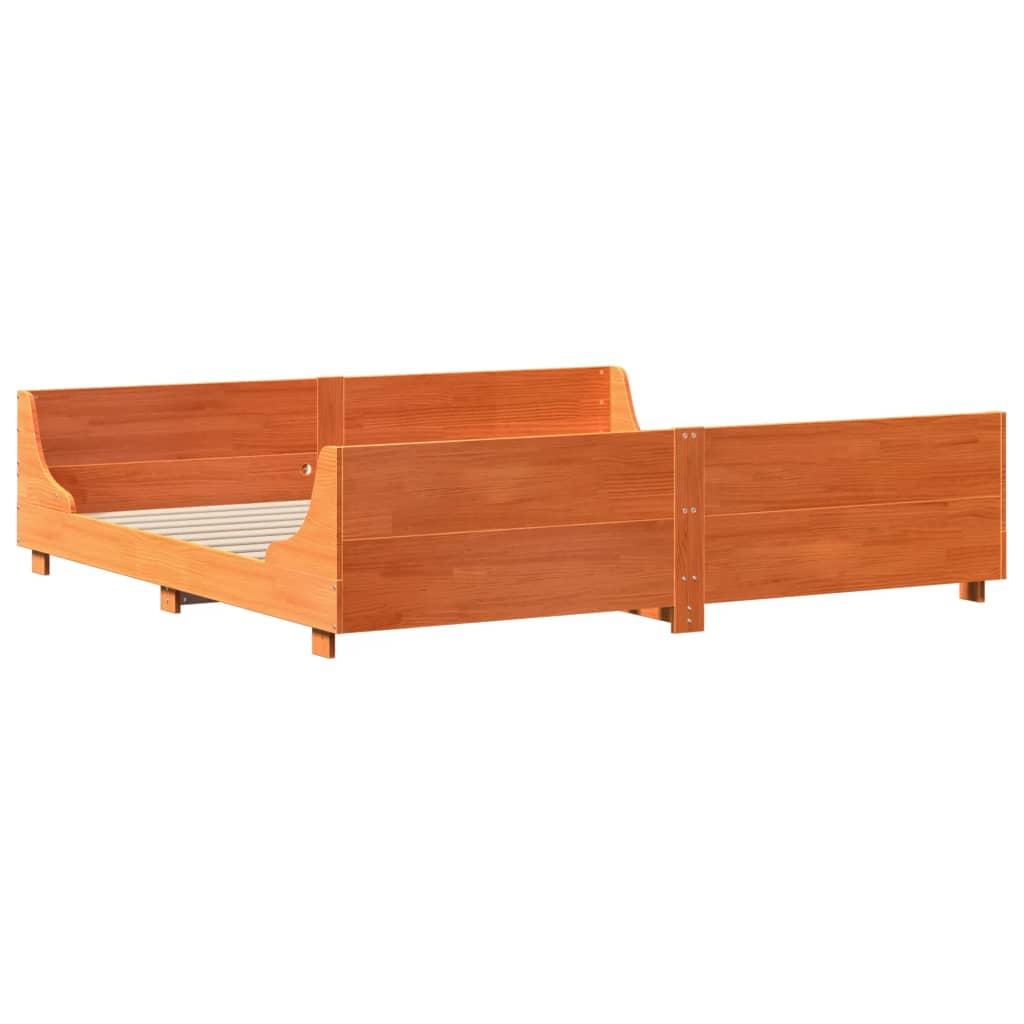 Letto Senza Materasso Marrone Cera 180x200 Cm In Legno Di Pino - Image 6