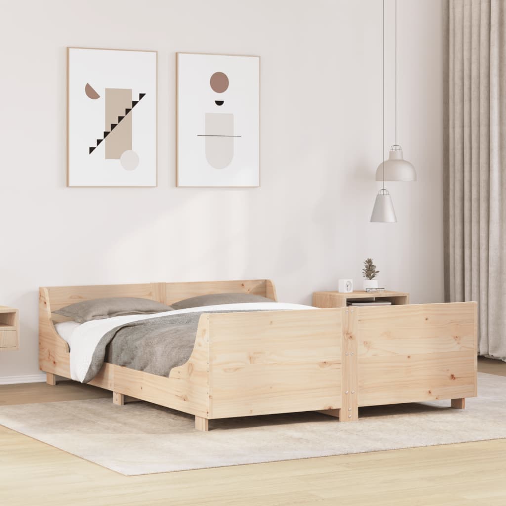 Letto Senza Materasso 140x200 Cm In Legno Massello Di Pino