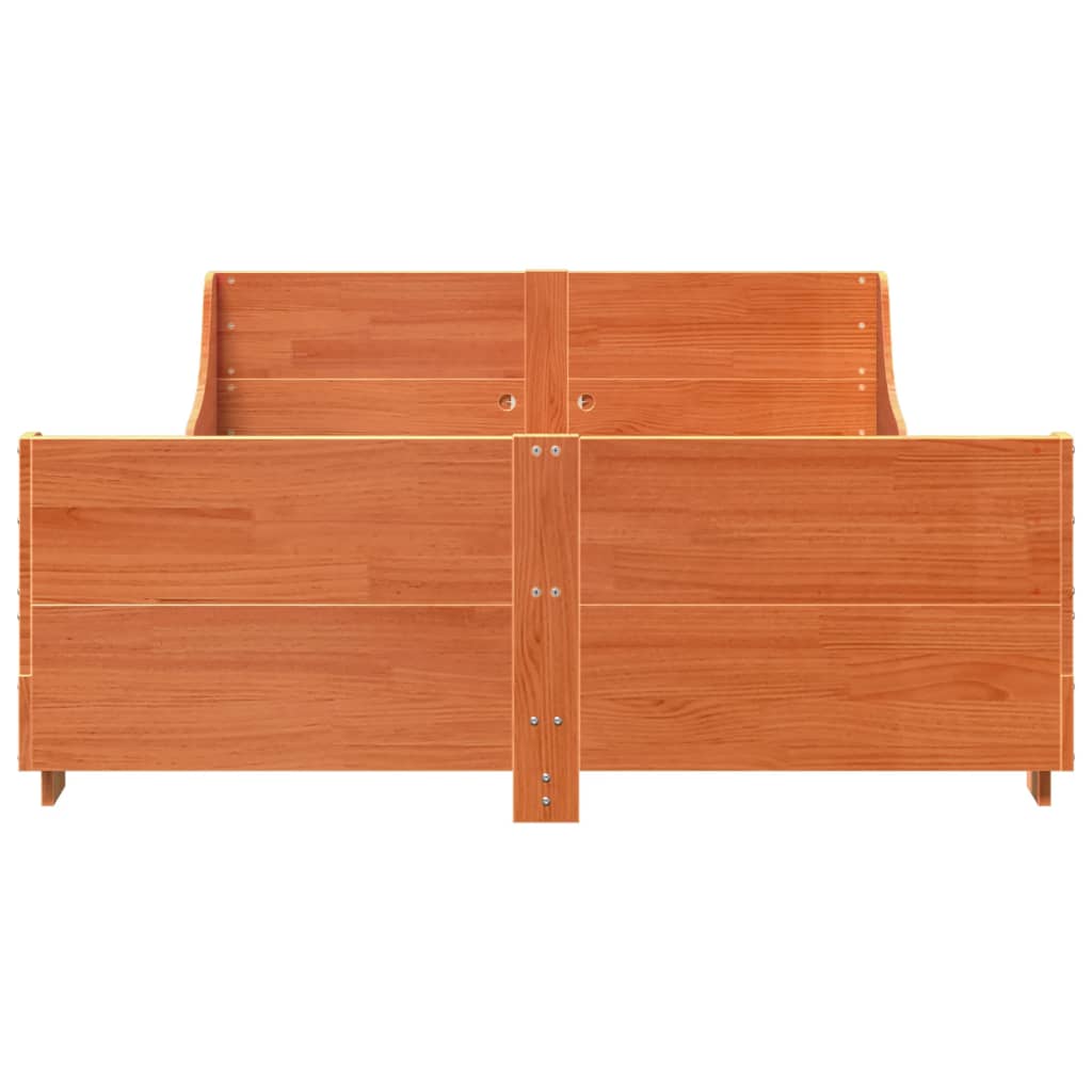 Letto Senza Materasso Marrone Cera 140x190 Cm In Legno Di Pino - Image 4
