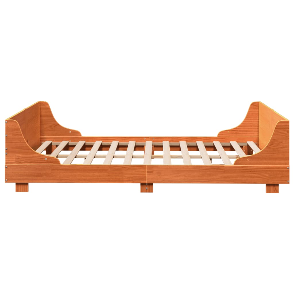 Letto Senza Materasso Marrone Cera 140x190 Cm In Legno Di Pino - Image 5